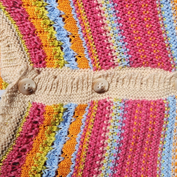 Grace + Karma Knit Vest Cotton Blend Stripes Size XL - Picture 3 of 12